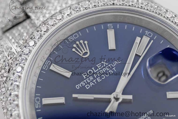 TWF Dial Edition Full Markers SS 1:1 Blue on Best A2824 Bracelet Stick Datejust Diamonds 41 0210